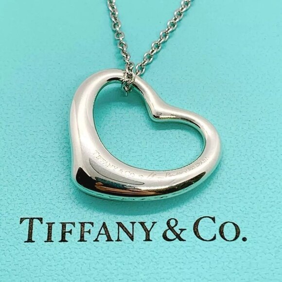 Tiffany & Co. Jewelry - 1" Authentic Tiffany & Co. Peretti Silver heart necklace pendant + SILVER CHAIN